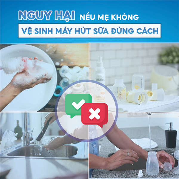 Nguy hại nếu mẹ không vệ sinh máy hút sữa đúng cách