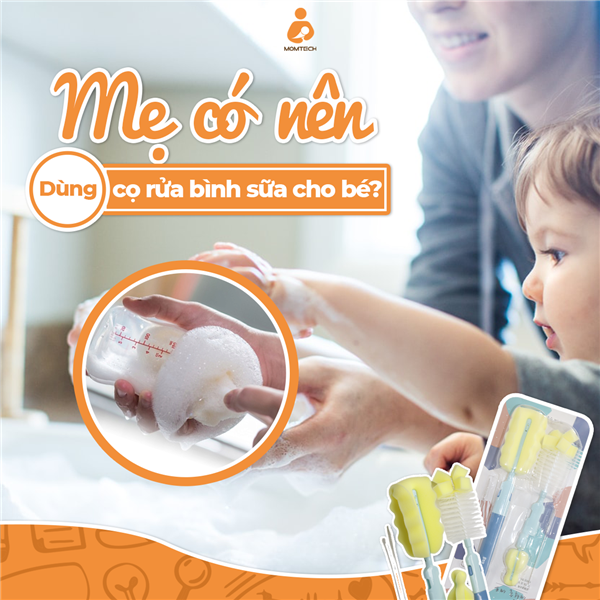 Mẹ có nên dùng cọ rửa bình sữa cho trẻ