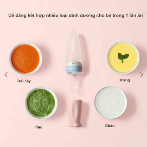 Bình thìa ăn dặm cho bé, bình thìa ăn dặm silicon, không chứa BPA, an toàn cho bé