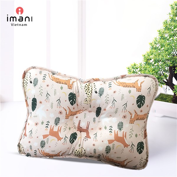Gối sơ sinh chống bẹt đầu Imani gối định hình cho bé chất liệu cotton hữu cơ tự nhiên