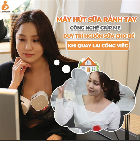 Máy hút sữa rảnh tay - công nghệ giúp mẹ duy trì nguồn sữa cho bé khi quay lại công việc