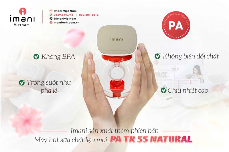 🔔 NĂM 2024, IMANI SẢN XUẤT THÊM PHIÊN BẢN MÁY HÚT SỮA VỚI CHẤT LIỆU MỚI CÓ TÊN: PA TR 55 NATURAL  