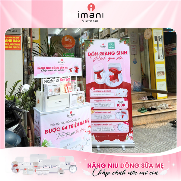 Imani đồng hành cùng Bebé Shop trong sự kiện trải nghiệm máy hút sữa tại 179 Chùa Láng, Hà Nội