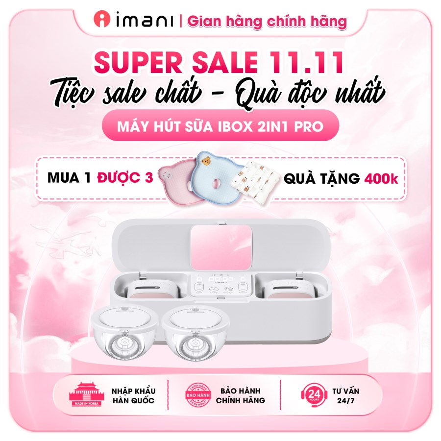 Máy Hút Sữa TÍCH HỢP CÓ DÂY & KHÔNG DÂY Imani Ibox 2in1 Pro