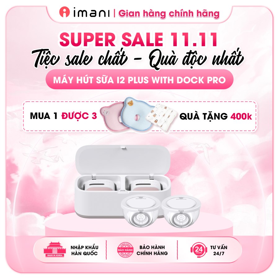 Máy Hút Sữa Rảnh Tay Không Dây Imani i2 Plus with Dock Pro 