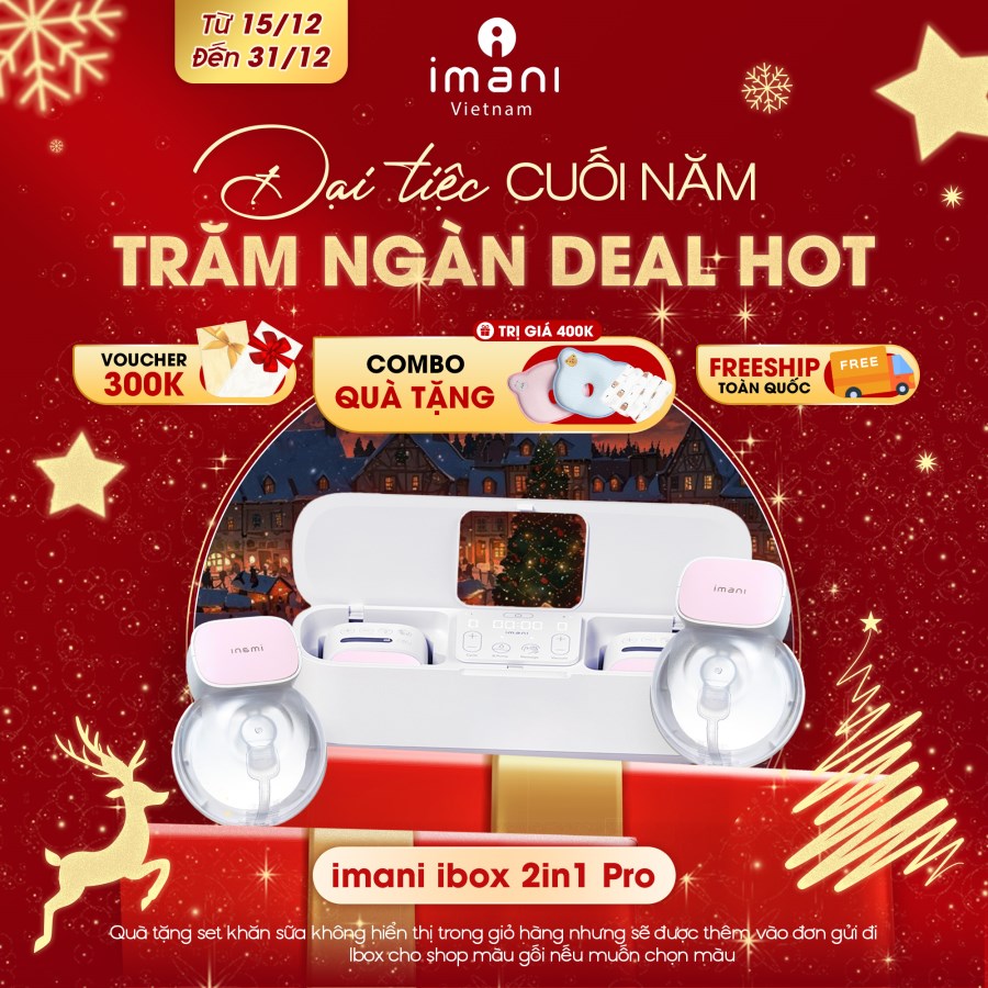 Máy Hút Sữa TÍCH HỢP CÓ DÂY & KHÔNG DÂY Imani Ibox 2in1 Pro