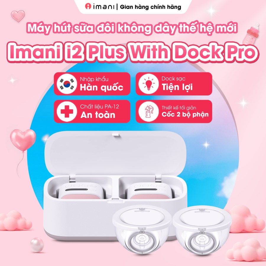 Máy Hút Sữa Rảnh Tay Không Dây Imani i2 Plus with Dock Pro 
