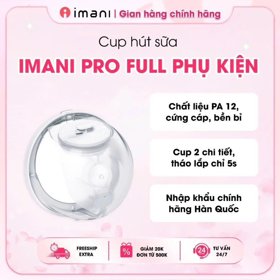 Combo CUP hút sữa rảnh tay IMANI  Pro